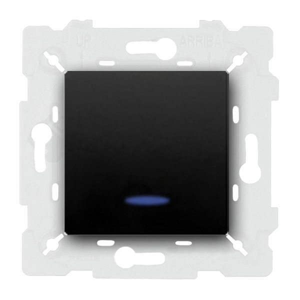  Выключатель одноклавишный с подсветкой Fede Vintage Corinto Черный (в сборе)